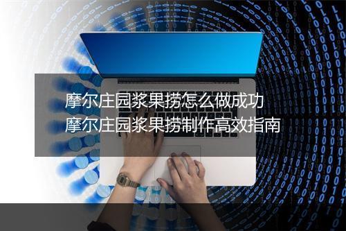 摩尔庄园浆果捞怎么做成功　摩尔庄园浆果捞制作高效指南